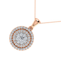 Thumbnail for 10K Rose Gold 3/4 Ct.Tw. Diamond Cluster Round Shape Pendant