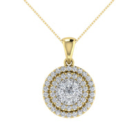 Thumbnail for 10K Yellow Gold 3/4 Ct.Tw. Diamond Cluster Round Shape Pendant