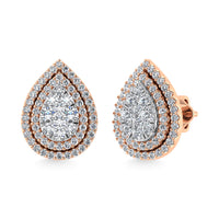 Thumbnail for Diamond 7/8 Ct.Tw. Pear Shape Cluster Earrings in 10K Rose Gold