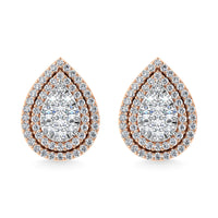 Thumbnail for Diamond 7/8 Ct.Tw. Pear Shape Cluster Earrings in 10K Rose Gold