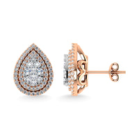 Thumbnail for Diamond 7/8 Ct.Tw. Pear Shape Cluster Earrings in 10K Rose Gold