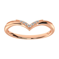 Thumbnail for 10K Rose Gold 1/20 Ct.Tw. Diamond Chevron Band