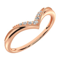 Thumbnail for 10K Rose Gold 1/20 Ct.Tw. Diamond Chevron Band