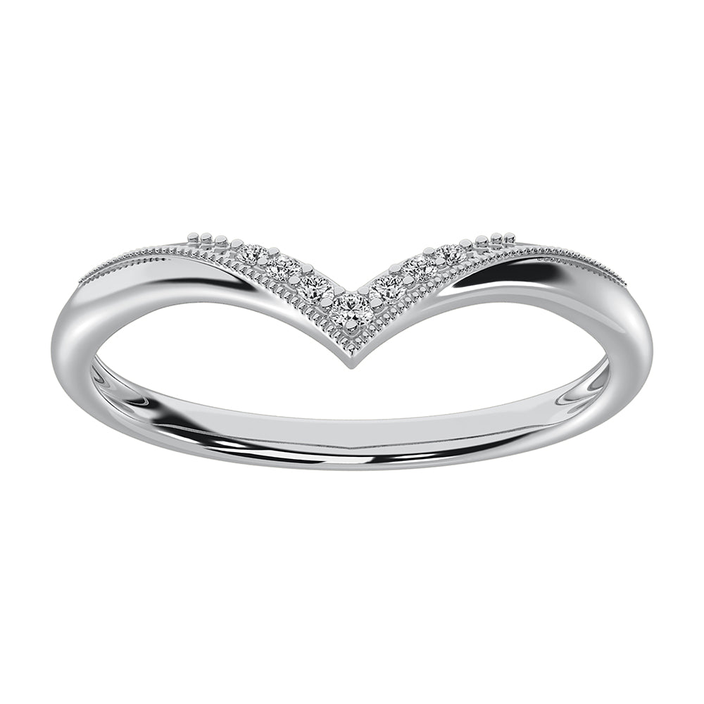10K White Gold 1/20 Ct.Tw. Diamond Chevron Band