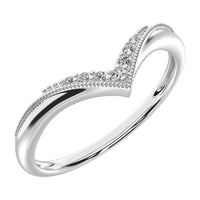 Thumbnail for 10K White Gold 1/20 Ct.Tw. Diamond Chevron Band
