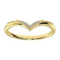 Thumbnail for 10K Yellow Gold 1/20 Ct.Tw. Diamond Chevron Band