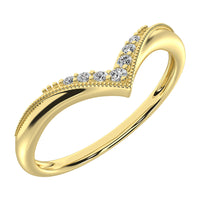 Thumbnail for 10K Yellow Gold 1/20 Ct.Tw. Diamond Chevron Band
