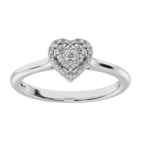 Thumbnail for 10K White Gold 1/6 Ct.Tw. Diamond Heart Promise Ring