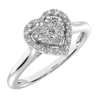 Thumbnail for 10K White Gold 1/6 Ct.Tw. Diamond Heart Promise Ring