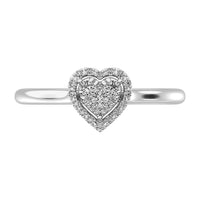 Thumbnail for 10K White Gold 1/6 Ct.Tw. Diamond Heart Promise Ring