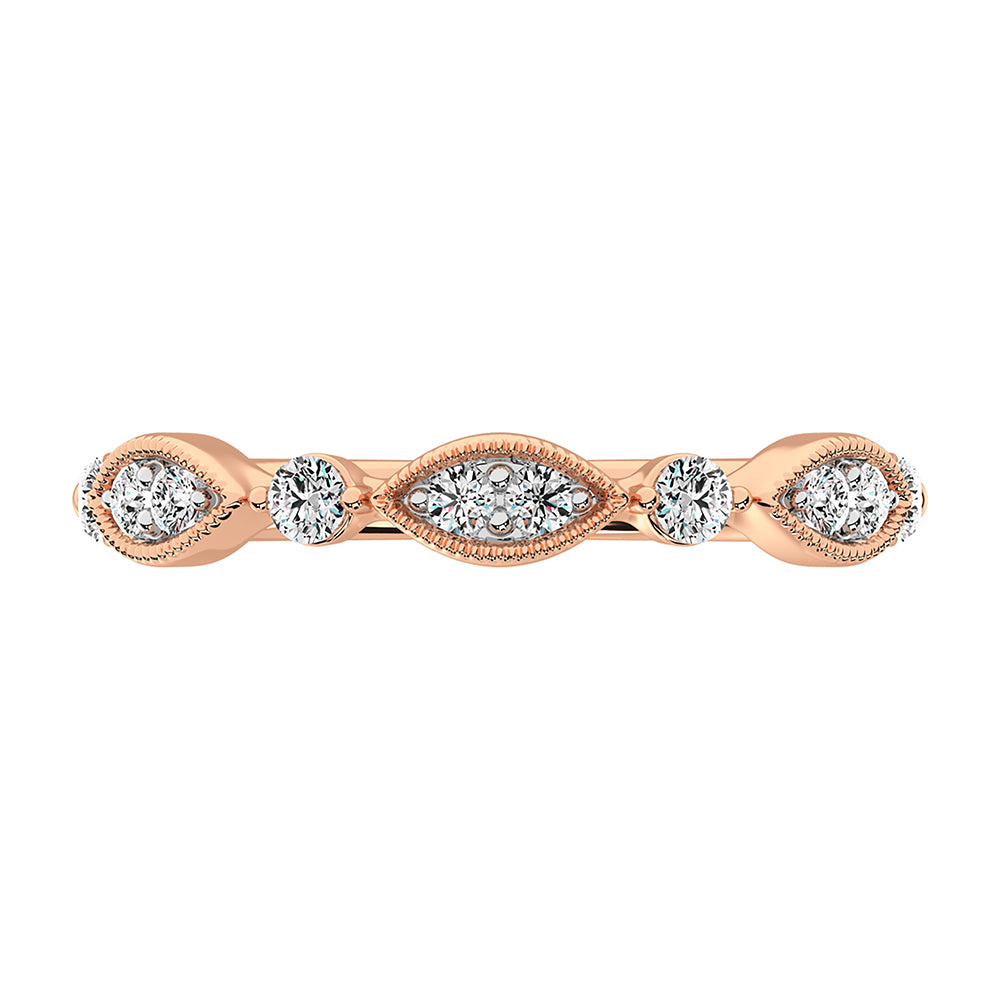 14K Rose Gold 1/3 Ct.Tw. Diamond Stackable Band