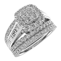 Thumbnail for 10K White Gold 1 1/2 Ct.Tw. Diamond Round and Baguette Bridal Ring