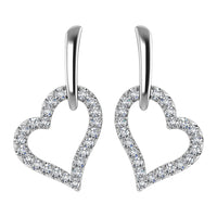 Thumbnail for 10K White Gold 1/5 Ct.Tw. Diamond Heart Earrings