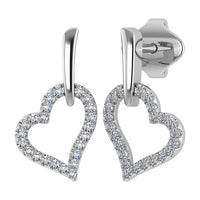 Thumbnail for 10K White Gold 1/5 Ct.Tw. Diamond Heart Earrings