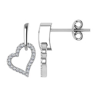 Thumbnail for 10K White Gold 1/5 Ct.Tw. Diamond Heart Earrings