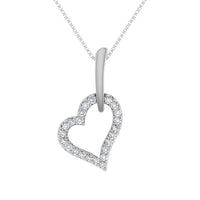 Thumbnail for 10K White Gold 1/10 Ct.Tw. Diamond Heart Pendant