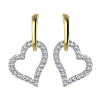 Thumbnail for 10K Yellow Gold 1/5 Ct.Tw. Diamond Heart Earrings