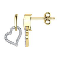 Thumbnail for 10K Yellow Gold 1/5 Ct.Tw. Diamond Heart Earrings