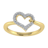 Thumbnail for 10K Yellow Gold 1/6 Ct.Tw. Diamond Heart Ring