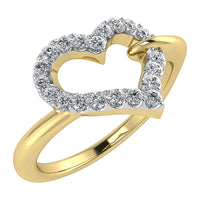 Thumbnail for 10K Yellow Gold 1/6 Ct.Tw. Diamond Heart Ring