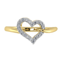 Thumbnail for 10K Yellow Gold 1/6 Ct.Tw. Diamond Heart Ring