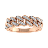 Thumbnail for 14K Rose Gold 1/5 Ct.Tw. Diamond Cuban Style Band