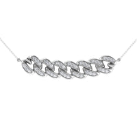 Thumbnail for 14K White Gold 1/5 Ct.Tw. Diamond Cuban Style Necklace