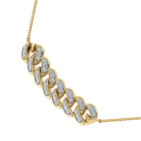 Thumbnail for 14K Yellow Gold 1/5 Ct.Tw. Diamond Cuban Style Necklace