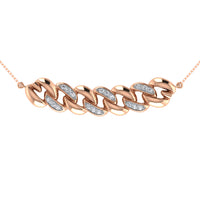 Thumbnail for 10K Rose Gold 1/20 Ct.Tw. Diamond Cuban Style Necklace