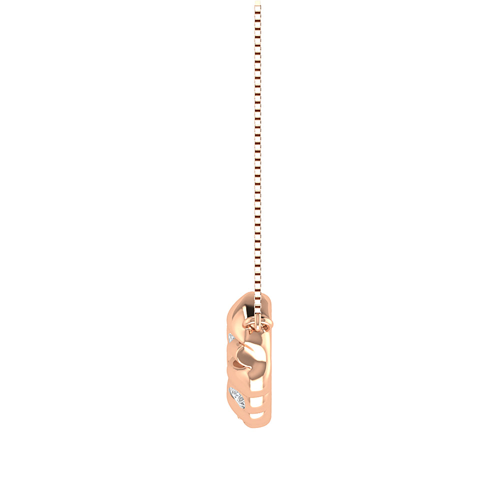 10K Rose Gold 1/20 Ct.Tw. Diamond Cuban Style Necklace