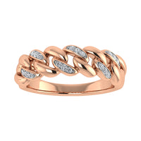 Thumbnail for 10K Rose Gold 1/20 Ct.Tw. Diamond Cuban Style Band