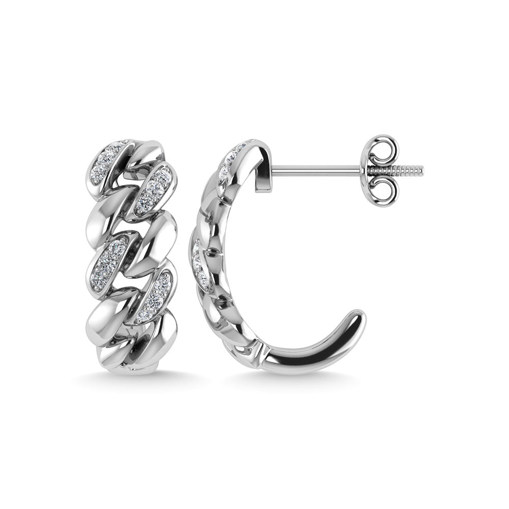 Diamond  1/10 Ct.Tw. J Earrings in 14K White Gold