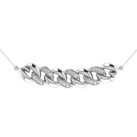 Thumbnail for 10K White Gold 1/20 Ct.Tw. Diamond Cuban Style Necklace