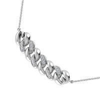 Thumbnail for 10K White Gold 1/20 Ct.Tw. Diamond Cuban Style Necklace