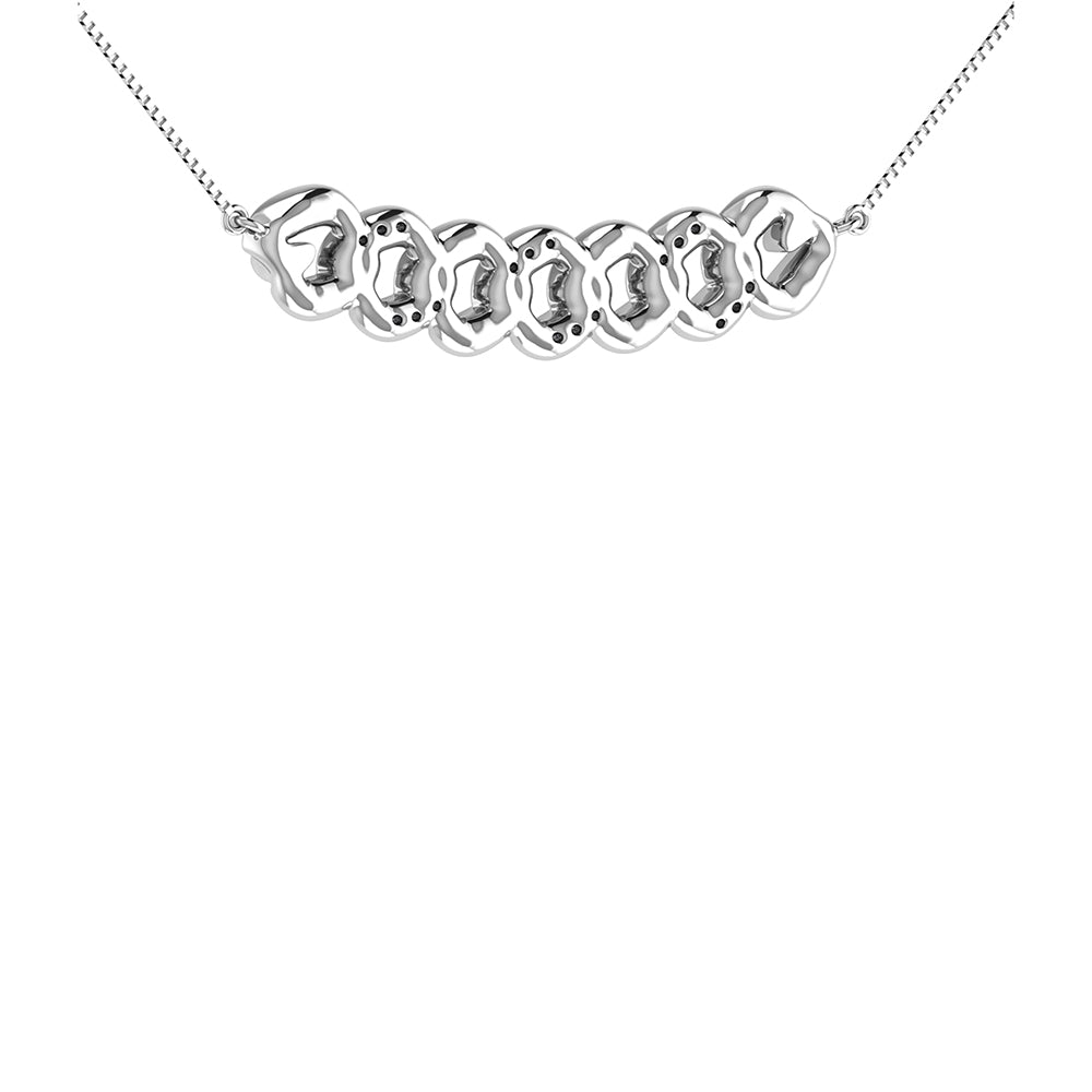 10K White Gold 1/20 Ct.Tw. Diamond Cuban Style Necklace