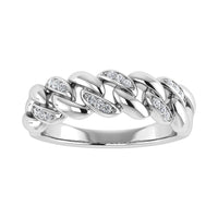 Thumbnail for 10K White Gold 1/20 Ct.Tw. Diamond Cuban Style Band