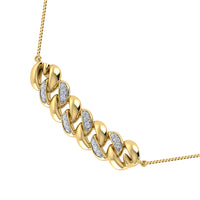 Thumbnail for 10K Yellow Gold 1/20 Ct.Tw. Diamond Cuban Style Necklace