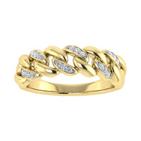 Thumbnail for 10K Yellow Gold 1/20 Ct.Tw. Diamond Cuban Style Band
