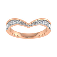 Thumbnail for 14K Rose Gold 1/10 Ct.Tw. Diamond Chevron Band