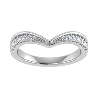 Thumbnail for 14K White Gold 1/10 Ct.Tw. Diamond Chevron Band