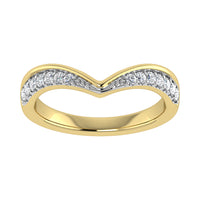 Thumbnail for 14K Yellow Gold 1/10 Ct.Tw. Diamond Chevron Band