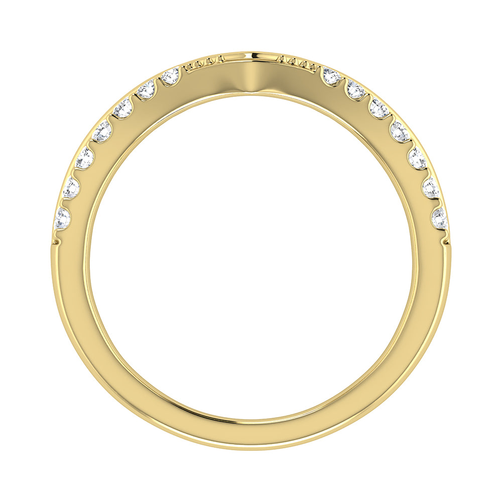 14K Yellow Gold 1/10 Ct.Tw. Diamond Chevron Band