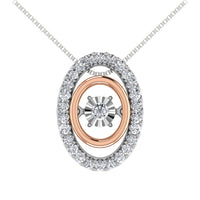 Thumbnail for 10K Two Tone 1/5 Ct Ct.Tw. Diamond Oval Shape Shimmering Pendant