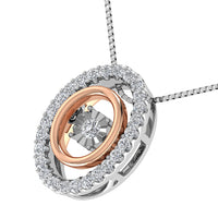 Thumbnail for 10K Two Tone 1/5 Ct Ct.Tw. Diamond Oval Shape Shimmering Pendant
