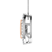 Thumbnail for 10K Two Tone 1/5 Ct Ct.Tw. Diamond Oval Shape Shimmering Pendant