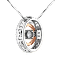 Thumbnail for 10K Two Tone 1/5 Ct Ct.Tw. Diamond Oval Shape Shimmering Pendant