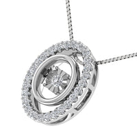 Thumbnail for 10K White Gold 1/5 Ct Ct.Tw. Diamond Oval Shape Shimmering Pendant