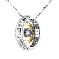 Thumbnail for 10K Two Tone 1/5 Ct Ct.Tw. Diamond Oval Shape Shimmering Pendant