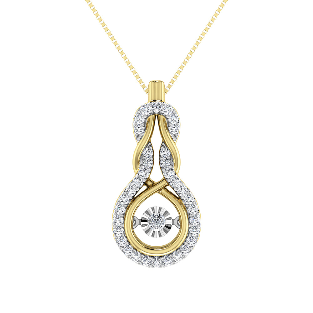 10K Yellow Gold 1/5 Ct.Tw. Diamond Shimmering Pendant