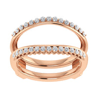 Thumbnail for 10K Pink Gold 1/4 Ct.Tw. Diamond Chevron Guard Ring